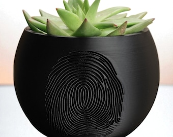 Moderner Fingerabdruck-Blumentopf für Innenräume, einzigartiger minimalistischer Sukkulenten-Blumentopf für drinnen & dekorativer Blumenbehälter
