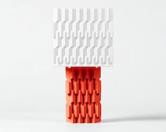 Geometric Brutalist Table Lamp – Modern 3D Printed Design