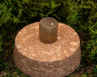 Handmade Poplar Wood Knob with Brass Insert, 6mm Shaft Diameter