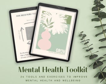 Mental Health Workbook, Journal for Emotional Wellness, Anxiety Management, Goal Setting, Mindfulness Exercises, Breathing Techniques