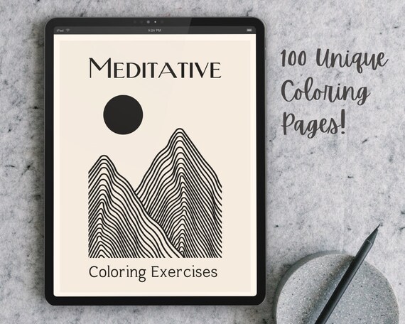 Meditative Coloring Book - Sacred Geometries, Mandalas, Mindfulness Coloring, Digital & Print, Stress Relief, Creative Exploration