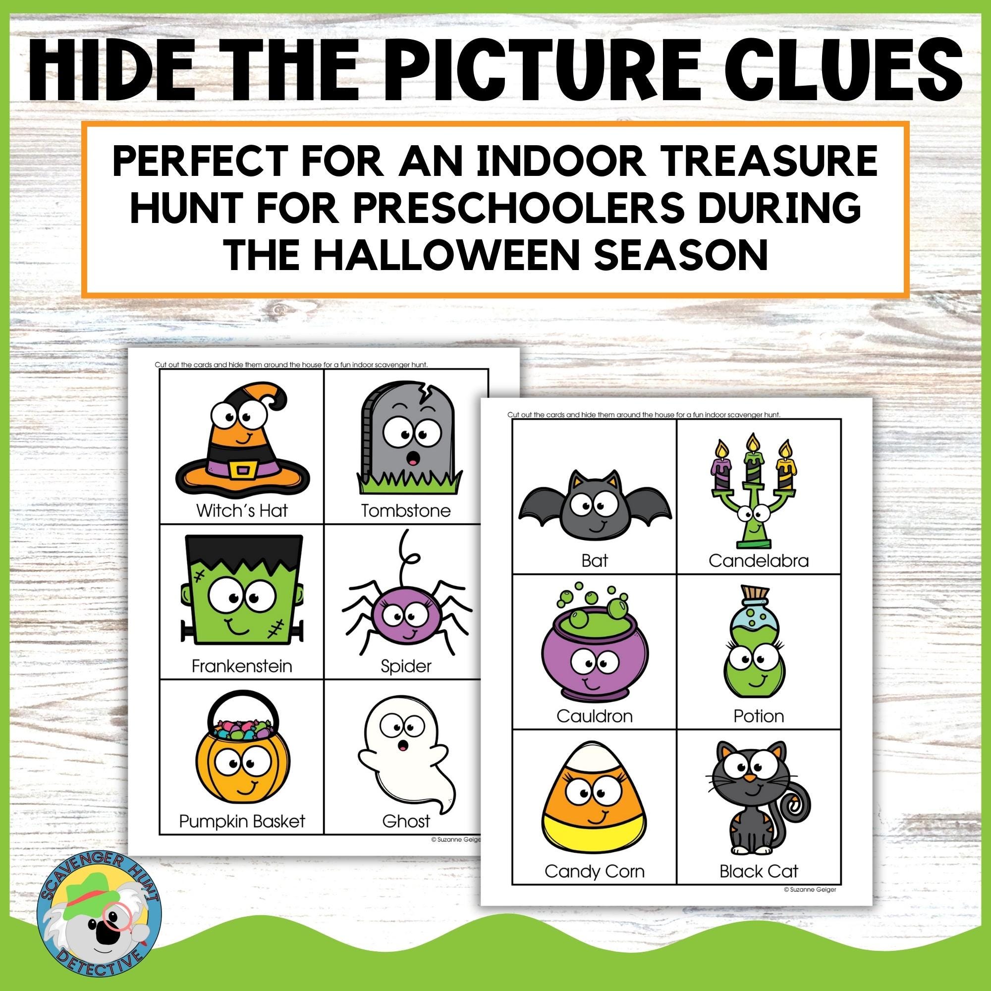Halloween Cute Monsters Scavenger Hunt Preschool With Picture Clues ...