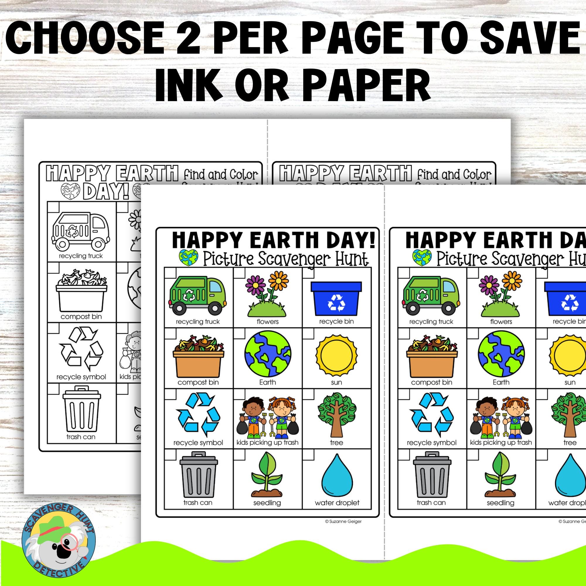 Earth Day Scavenger Hunt for Preschoolers and Toddlers With Picture ...