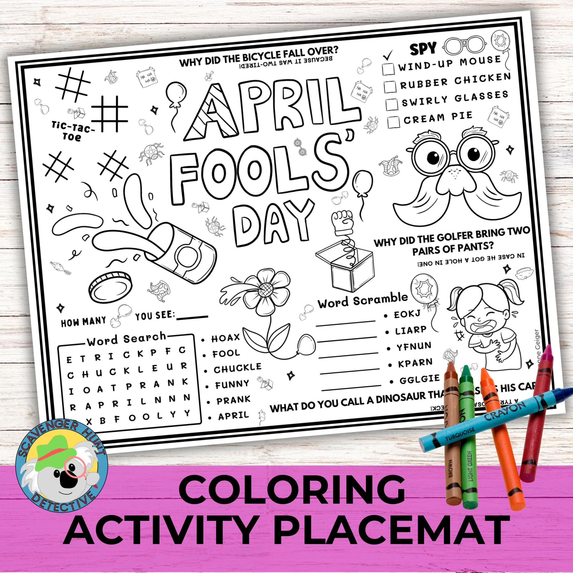 April Fools Day Activity Coloring Placemat Printable April First Coloring Party Game Activity for Kids, Games Activity Mat Classroom Centers - Etsy april-fools-day-activity-coloring-placemat-printable-april-first-coloring-party-game-activity-for-kids-games-activity-mat-classroom-centers-etsy