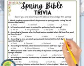 Spring Bible Trivia Game, Spring Bible Game for Adults Small Church Youth Group Activity, Christian Womens Ministry Church Spring Party Game