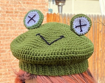 Froggy Rib-it Crochet Beret - PATTERN ONLY