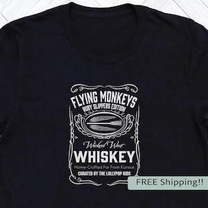 T-Shirt Wizard of Oz Flying Monkeys Wicked West Whiskey Unisex Novelty TShirt Ruby Slippers Edition Tee