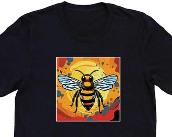 Honey Bee Pop Art Unisex T-Shirt Bee Graphic Shirt Beekeeper Gift Farm Life Insect Shirt Earth Day Shirt Bee Lover Gift Save The Bees Shirt