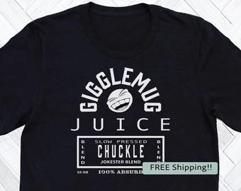 T-Shirt Gigglemug Juice Shirt, Victorian Slang Unisex Tee, Humorous Smiling Face T-Shirt, Grinning Person Top, Funny Vintage Words Apparel