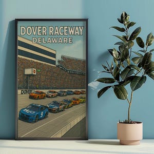 Dover Raceway NASCAR Poster: Vintage Auto Racing Art Print - Etsy