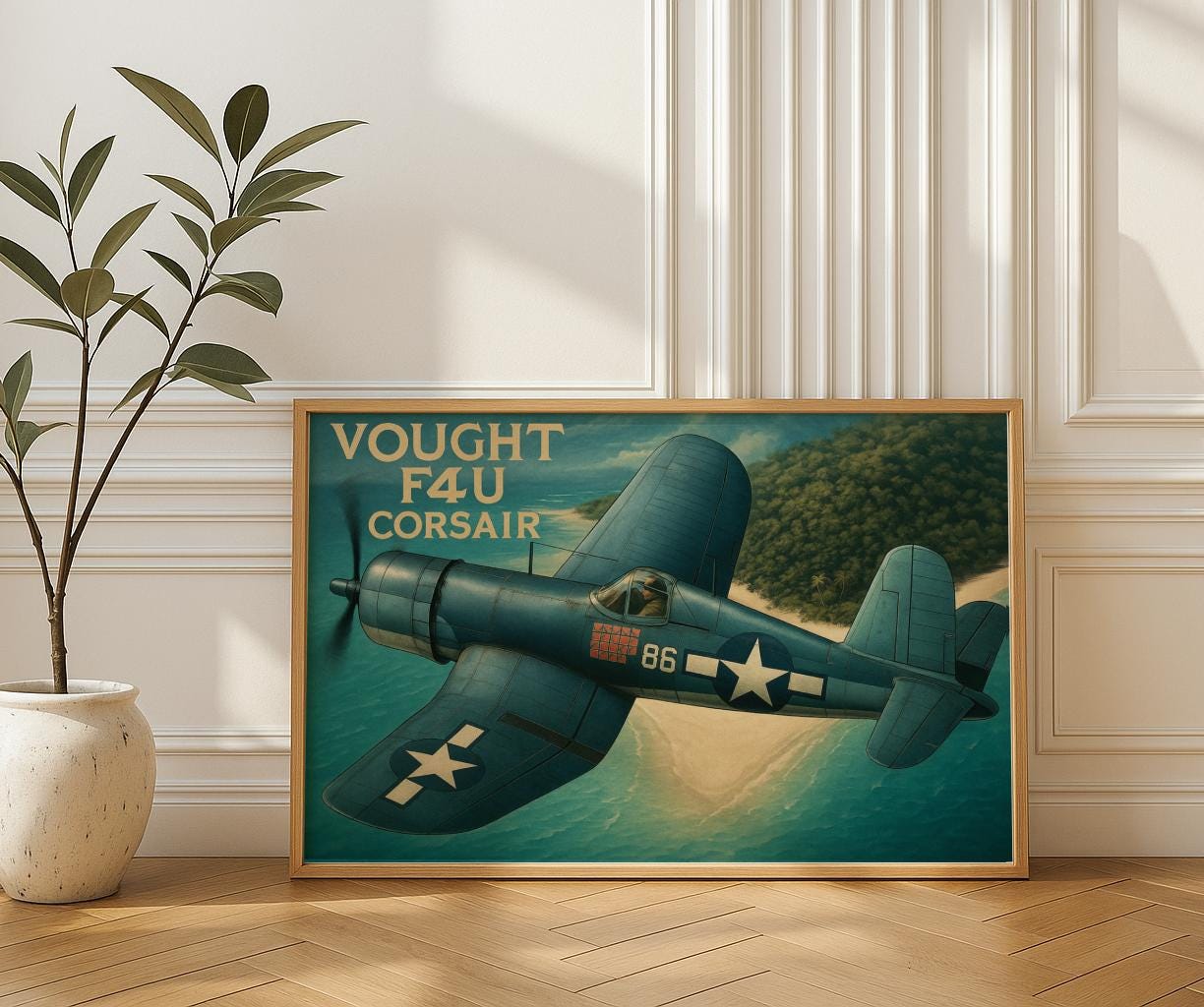 Poster « Avion F4U Corsair », par Aerolovers