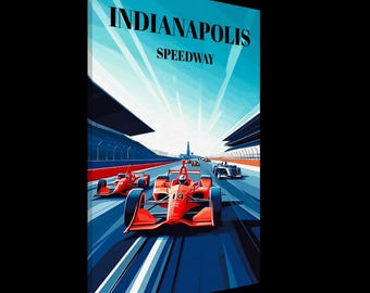 Indy-500 Canvas Print: Indianapolis Motor Speedway Travel Poster