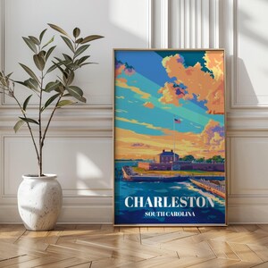 Fort Sumter Charleston SC Travel Poster Print, Historic Civil War Landmark Art, Coastal Wall Decor for History Buffs & Travel Enthusiasts