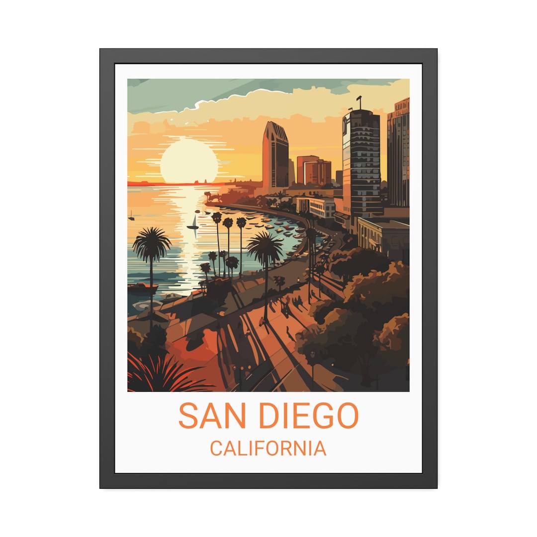 San Diego Travel Print Wall Art San Diego Wall Hanging Home Etsy