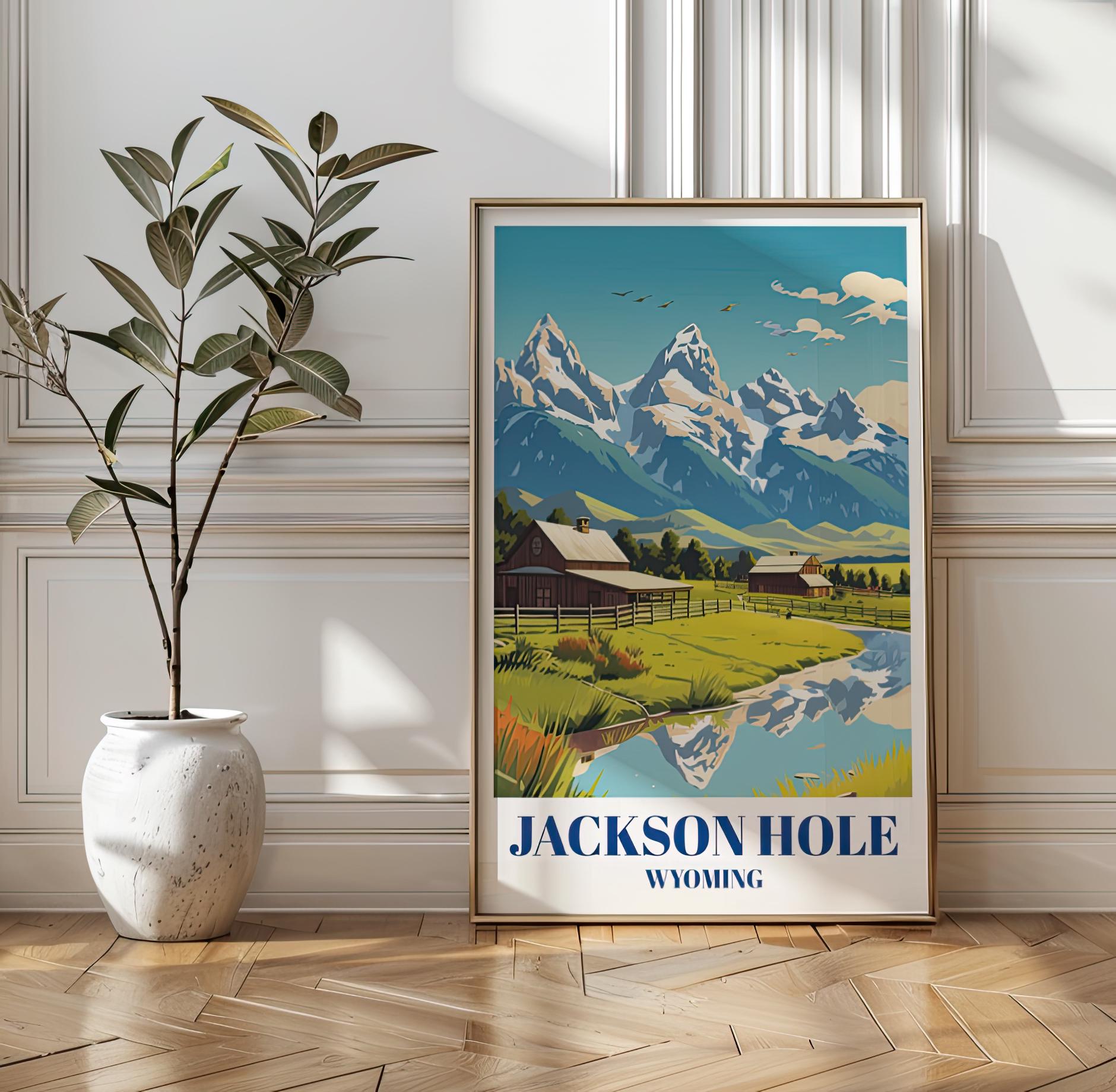 Jackson Hole Reiseposter: Grand Teton Wall Art