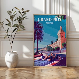 Grand Prix Monaco Poster: Formula 1 Racing Art Print, Monte Carlo