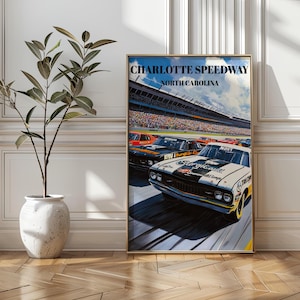 Charlotte Speedway Poster: NASCAR Racing Wall Art, Motorsport Decor