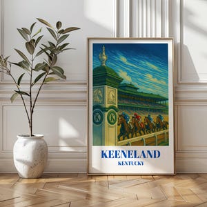 Keeneland Horse Racing Print: Vintage Lexington Kentucky Thoroughbred Art