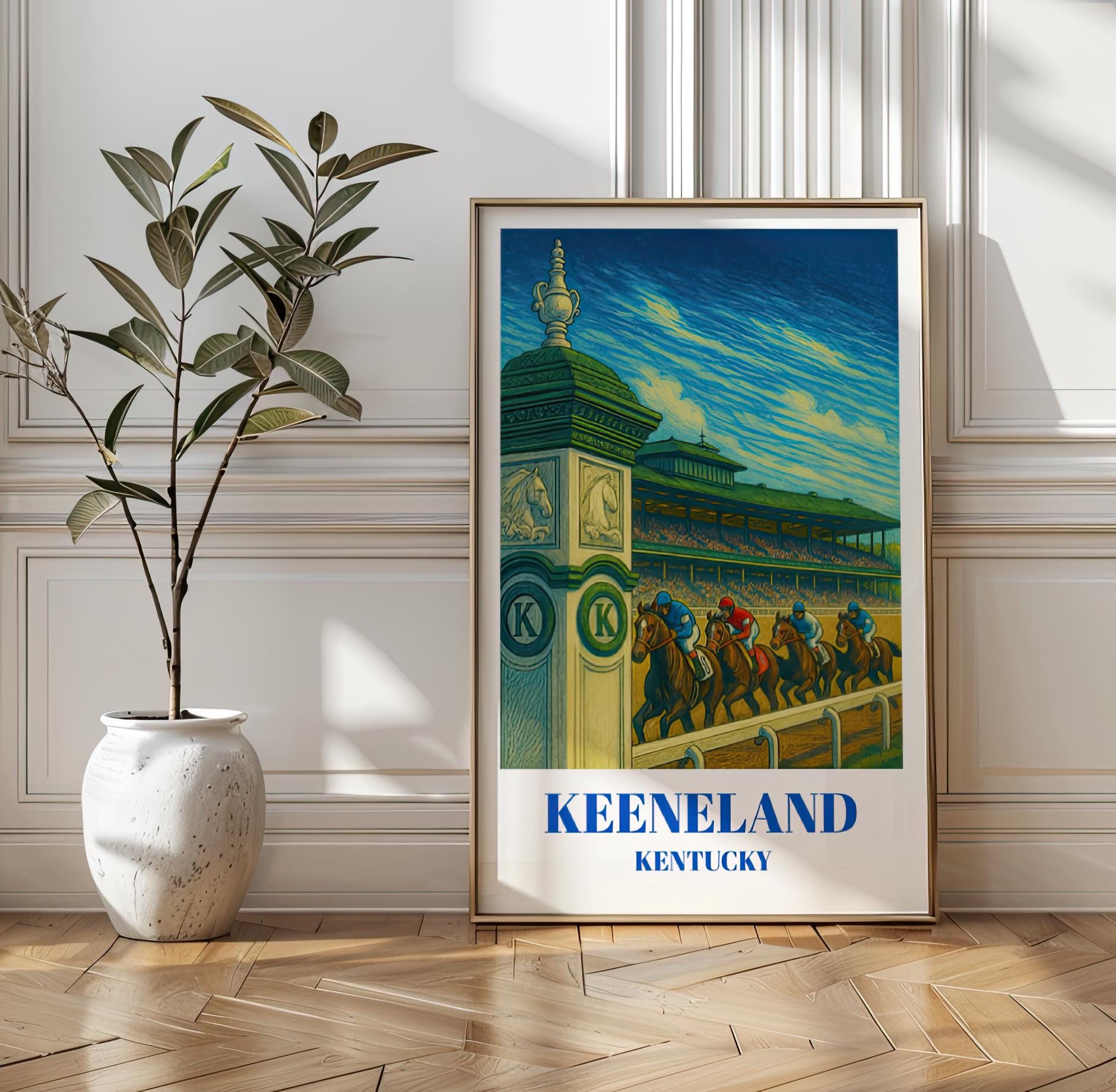 Keeneland Horse Racing Print: Vintage Lexington Kentucky Thoroughbred Art