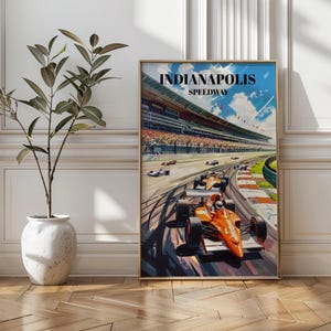 Indianapolis Speedway Racetrack Travel Poster. Indy-500 Wall Art, Indianapolis  Speedway Print, Race Car Print, Classic Motorsports Decor