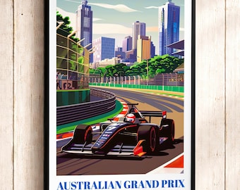 Australiens Grand Prix-affisch: Melbourne F1-racingbanan
