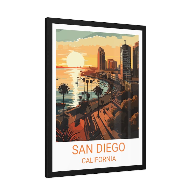 San Diego Travel Print Wall Art San Diego Wall Hanging Home Etsy