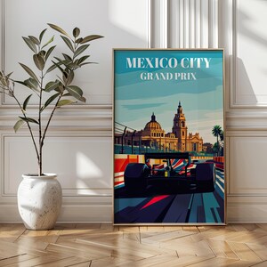 Mexico City Grand Prix Poster: Formula 1 Racing Art Print