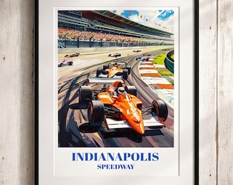 Indianapolis Speedway Poster: Indy 500 Vintage Travel Art