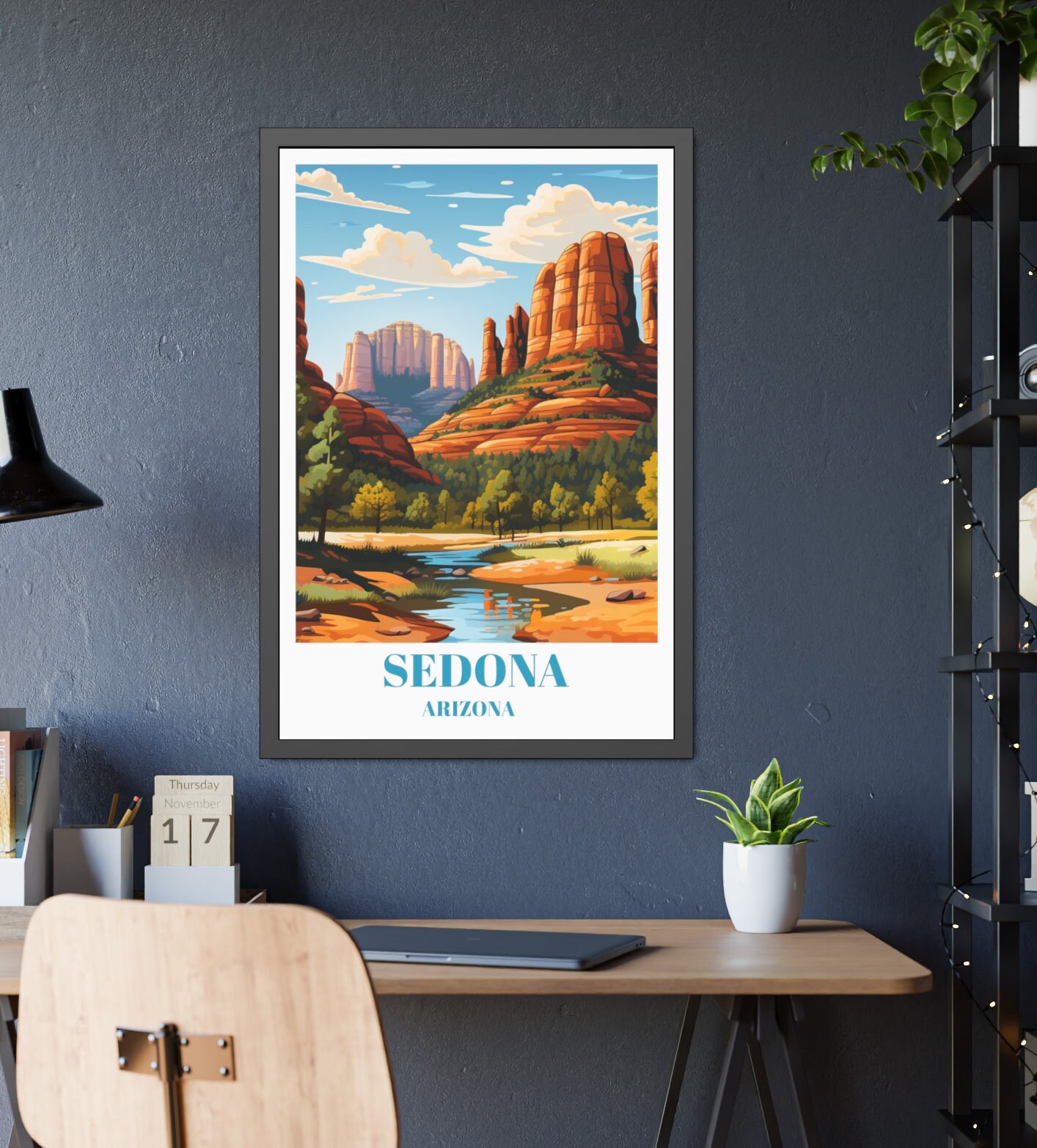 Sedona Arizona Travel Poster Wall Decor Sedona Home Living Etsy