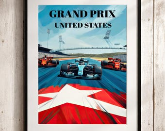 Austin Grand Prix-affisch: Texas F1-bana, konsttryck