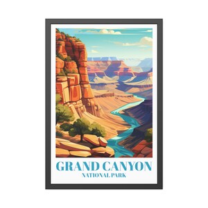 Grand Canyon Travel Print, Grand Canyon Wall Art, Grand Canyon Souvenir, Arizona Travel Poster, Grand Canyon National Park, USA Illustration