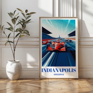 Indianapolis 500 Raceway Travel Poster, Indy Race Track Wall Art, Motorsports Racing Print, Indianapolis, Iconic American Racing Poster