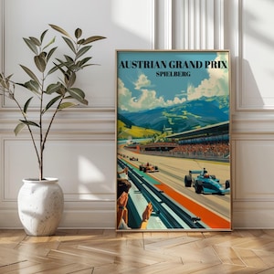 Grand Prix van Oostenrijk, Spielberg-reisposter, afbeelding F1 racecircuitkaart, F1-memorabilia race Oostenrijk, kunstwerk Spielberg-circuit