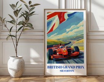 Silverstone British Grand Prix Poster: F1 Racing Art Print