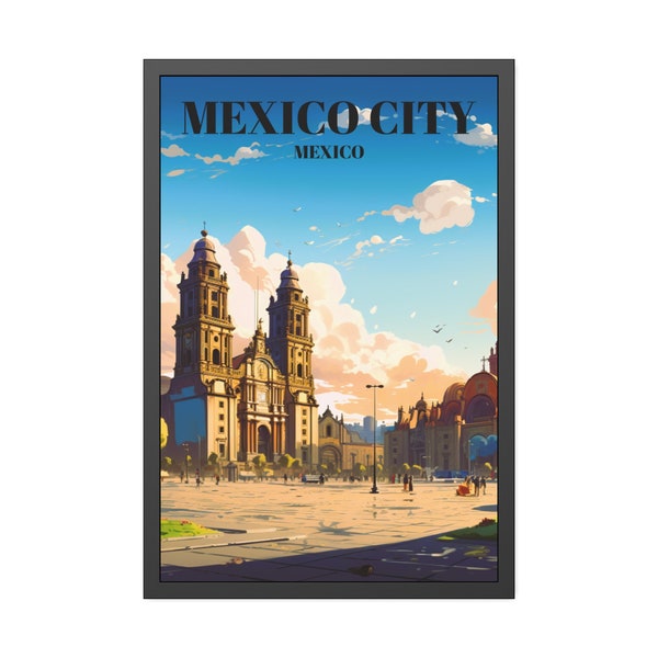 Zocalo Mexico City Poster - Erkunden Sie das Herz von Mexiko, Hauptplatz Kunstdruck, Kulturelle Wahrzeichen Dekoration, Pulsierende Mexikanisch