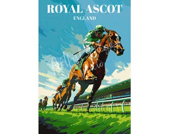 Carte Postale Vintage – Ascot Races Course – Format Standard 14x9 Cm – Collection