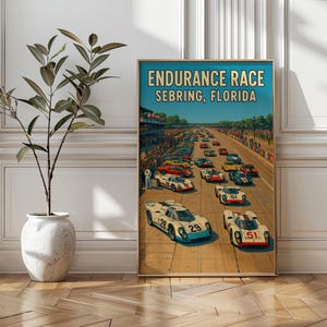 Sebring Florida Racing Poster: Vintage Endurance Race Wall Art
