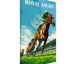 Royal Ascot Canvas Print: Vintage British Horse Racing Art