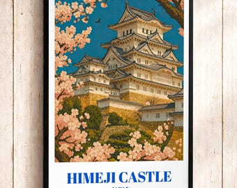姫路城の水彩画 - 日本の桜アート（即時ダウンロード） - Etsy 日本