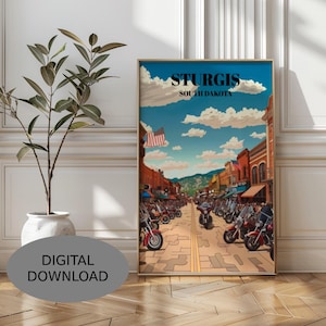 Sturgis Bike Week Poster: Vintage Motorcycle Rally Art Print (Digital Download)