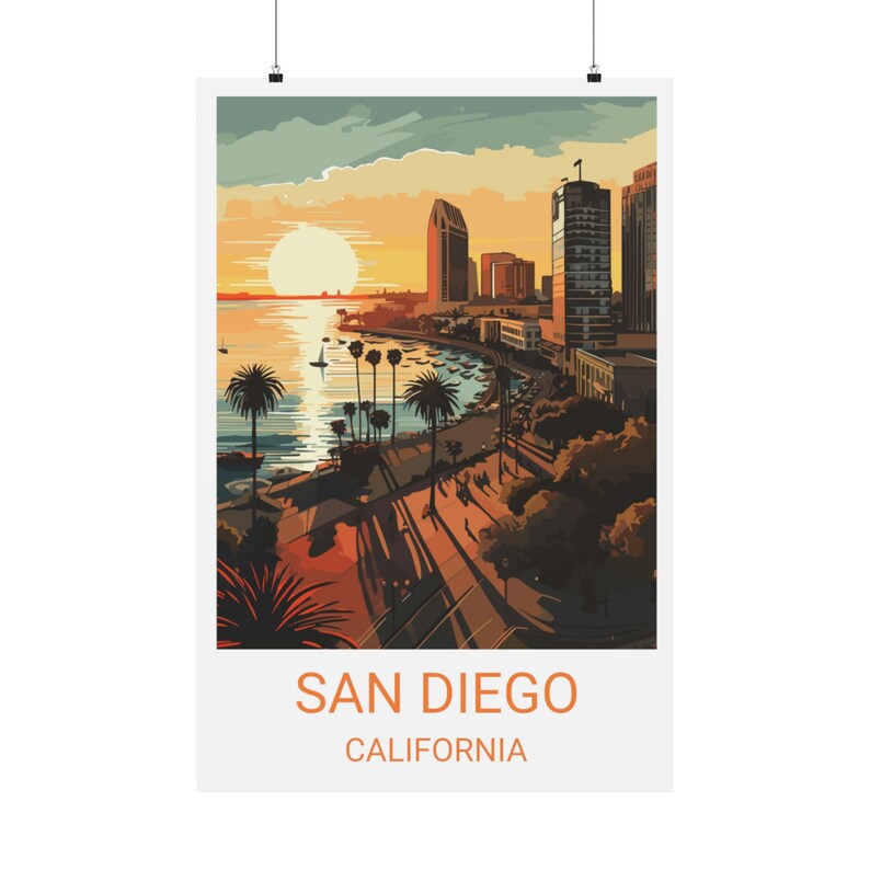 San Diego Travel Print Wall Art San Diego Wall Hanging Home Etsy