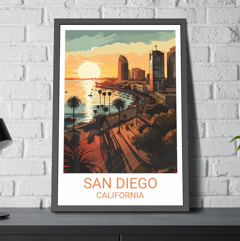 San Diego Travel Print Wall Art San Diego Wall Hanging Home Etsy