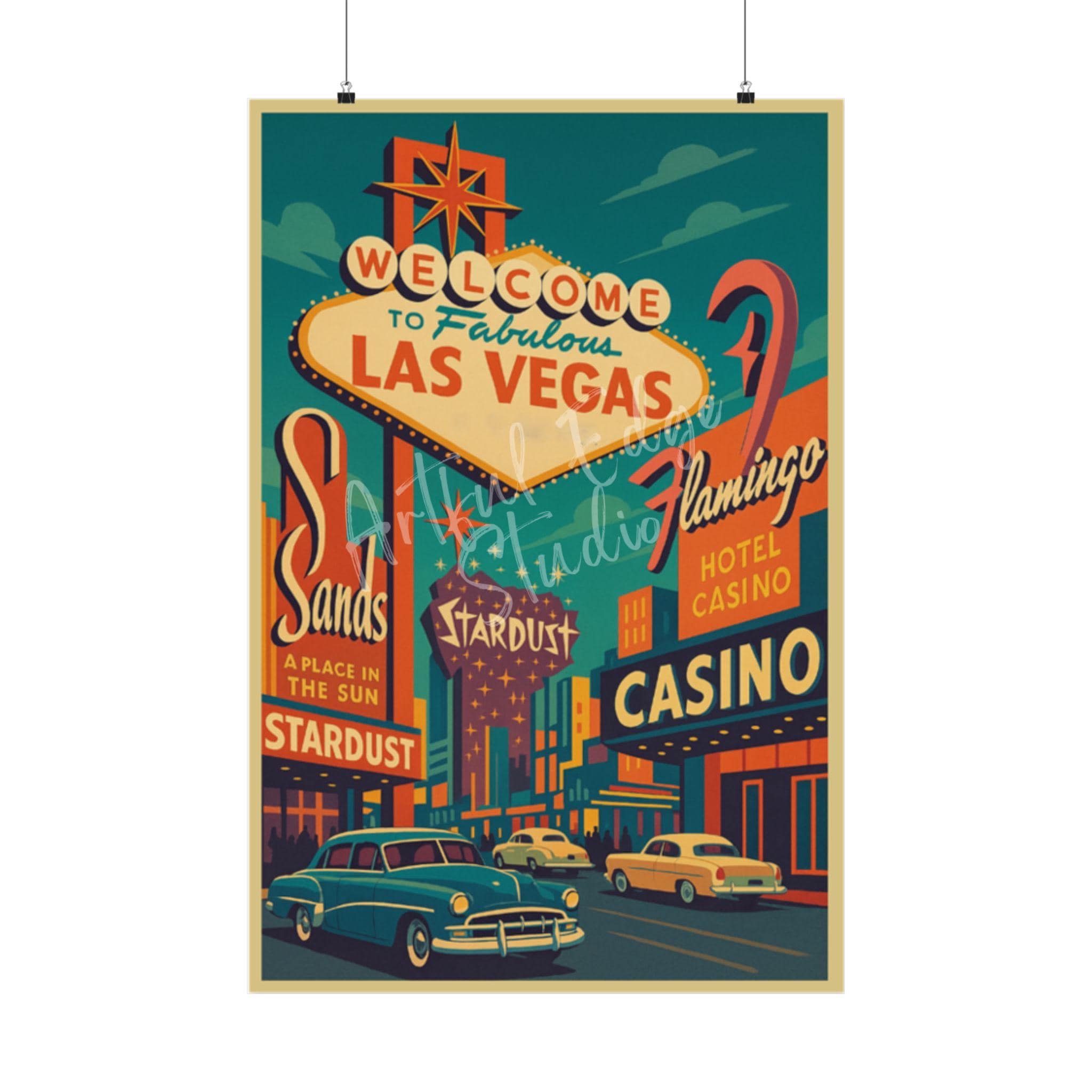 Vintage Las Vegas Travel Poster: 1950s Retro Nevada Art Print - Etsy