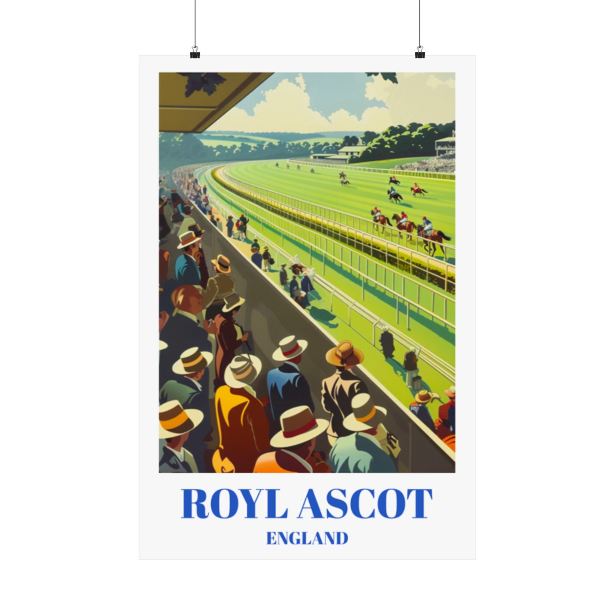 Travel Poster of Ascot Racecourse, Berkshire, England, Royal Ascot ...