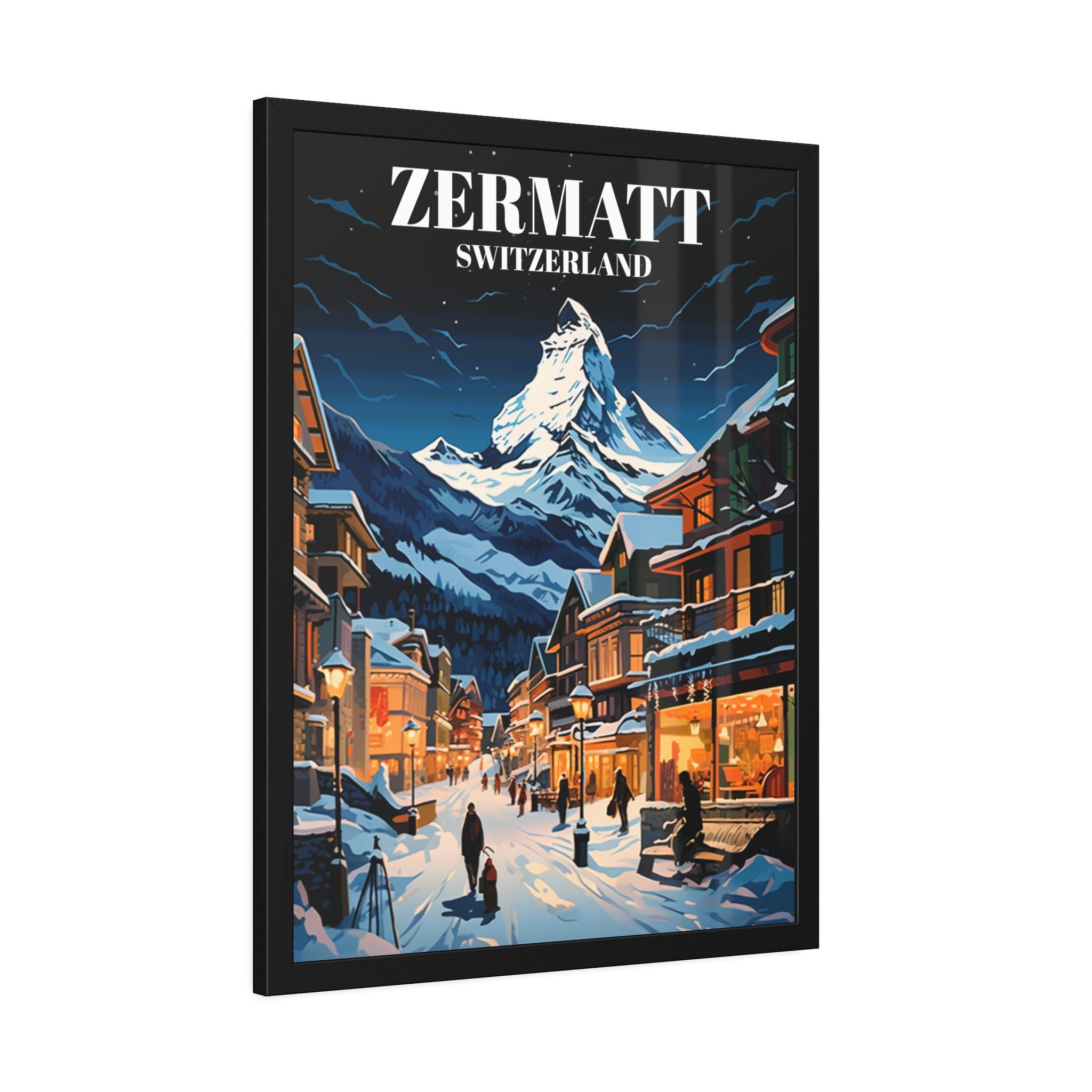 Zermatt Switzerland Vintage Travel Poster Alpine Adventure Art Print ...