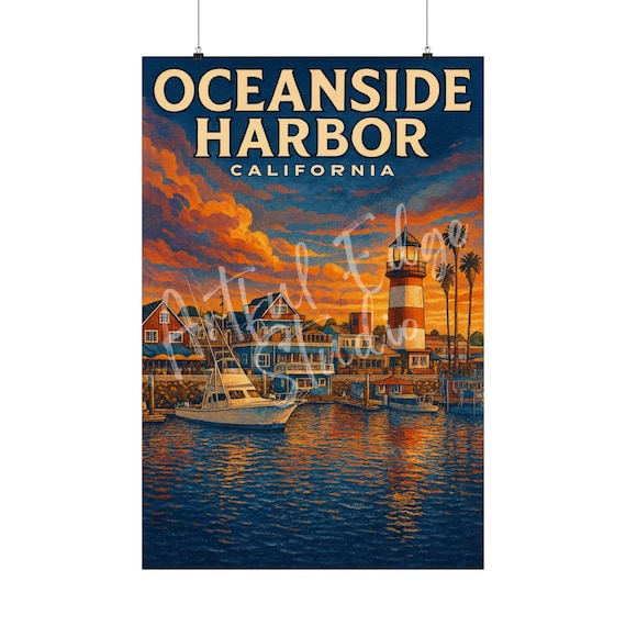 オーシャンサイドハーバー カリフォルニア 灯台 夕日 壁アート 沿岸