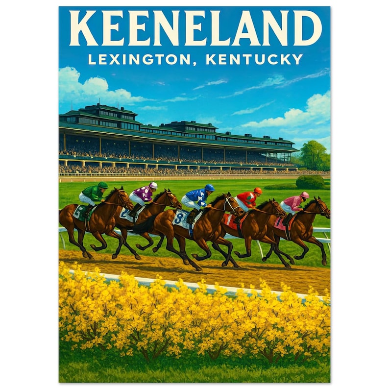Keeneland Pferderennen Poster: Lexington Kentucky Vintage Travel Art Bild 1