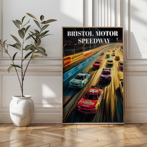 Bristol Motor Speedway Poster: NASCAR Racing Art Print