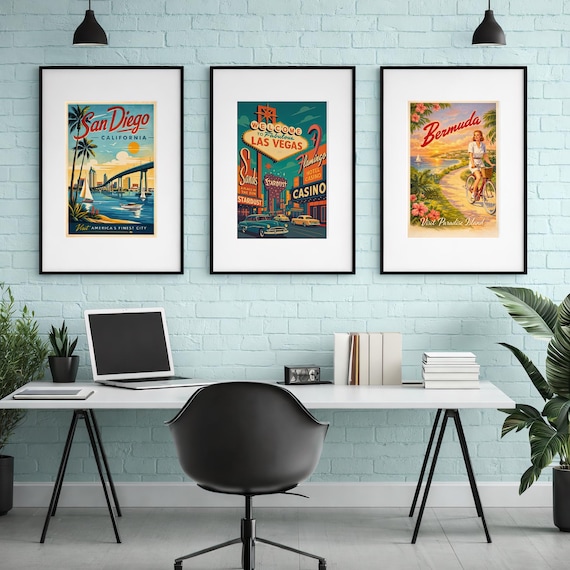 Vintage Las Vegas Travel Poster: 1950s Retro Nevada Art Print - Etsy