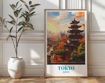 Tokyo Japan, Asian Travel Print, Japan Tokyo Travel Poster Print, Tokyo City Wall Art, Japan Tokyo Travel Wall Decor